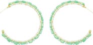 Panacea Mint Crystal Hoop Earrings