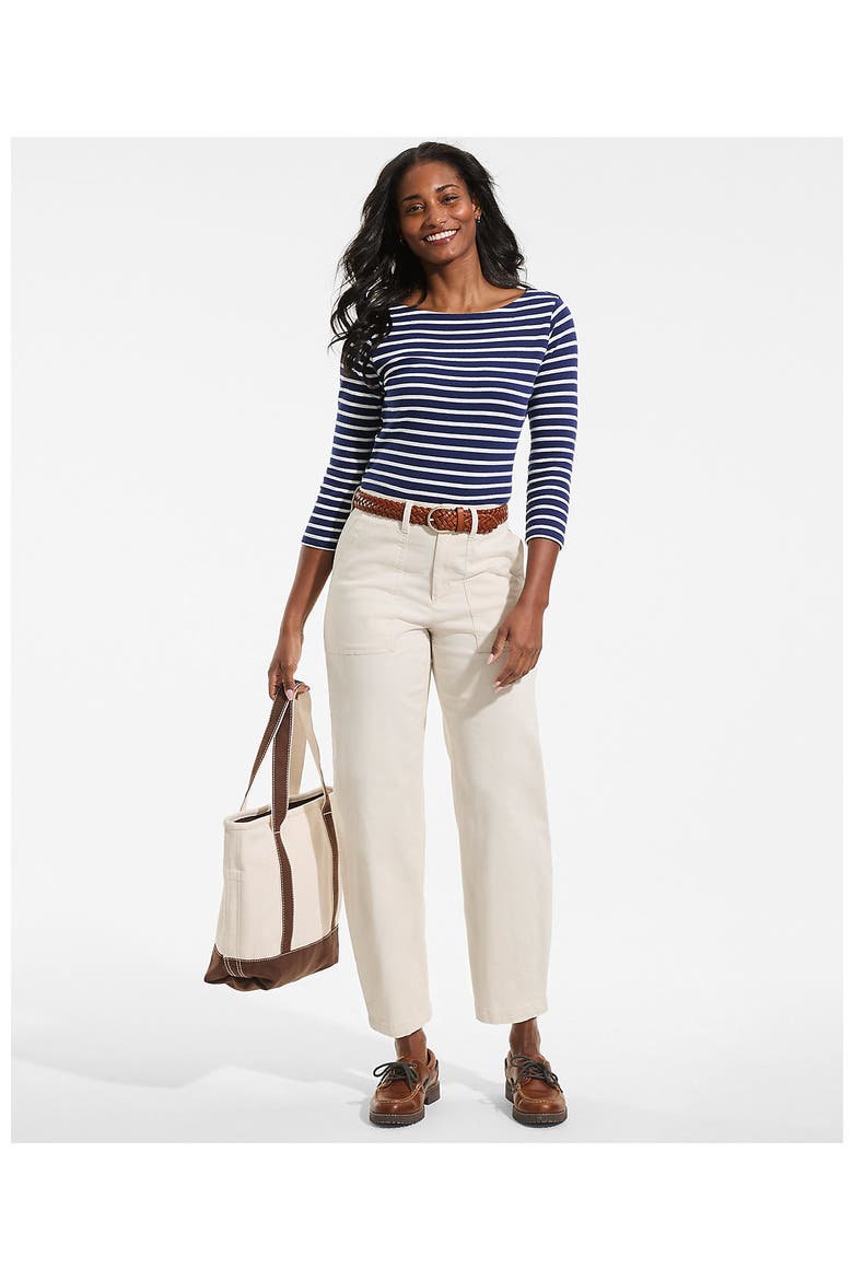 High Rise Barrel Leg Chino Pants, Alternate, color, Ivory Latte
