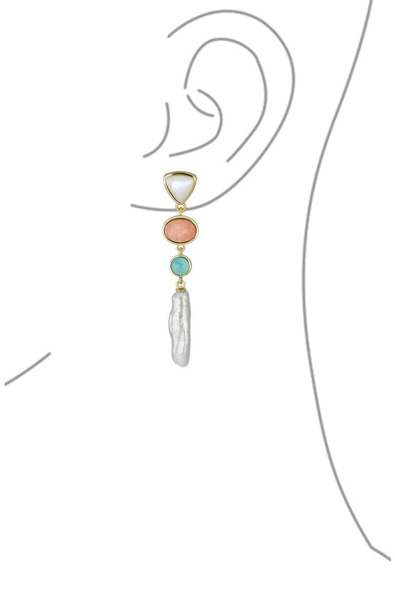 Stone Drop Earrings, Alternate, color, WHITE