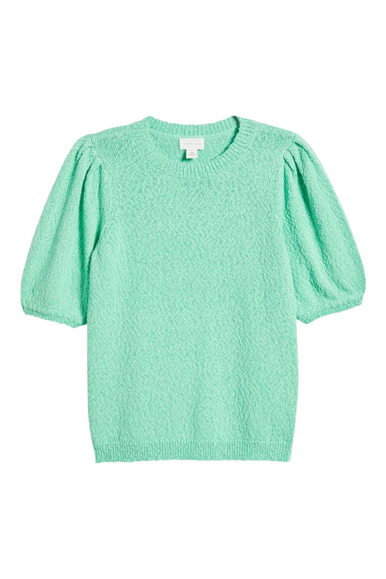 Novelty Short Sleeve Cotton Sweater, Alternate, color, GREEN CELTIC