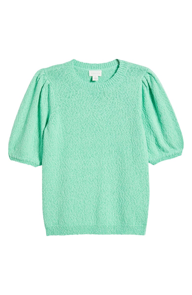Caslon<sup>®</sup> Novelty Short Sleeve Cotton Sweater, Alternate, color, Green Celtic