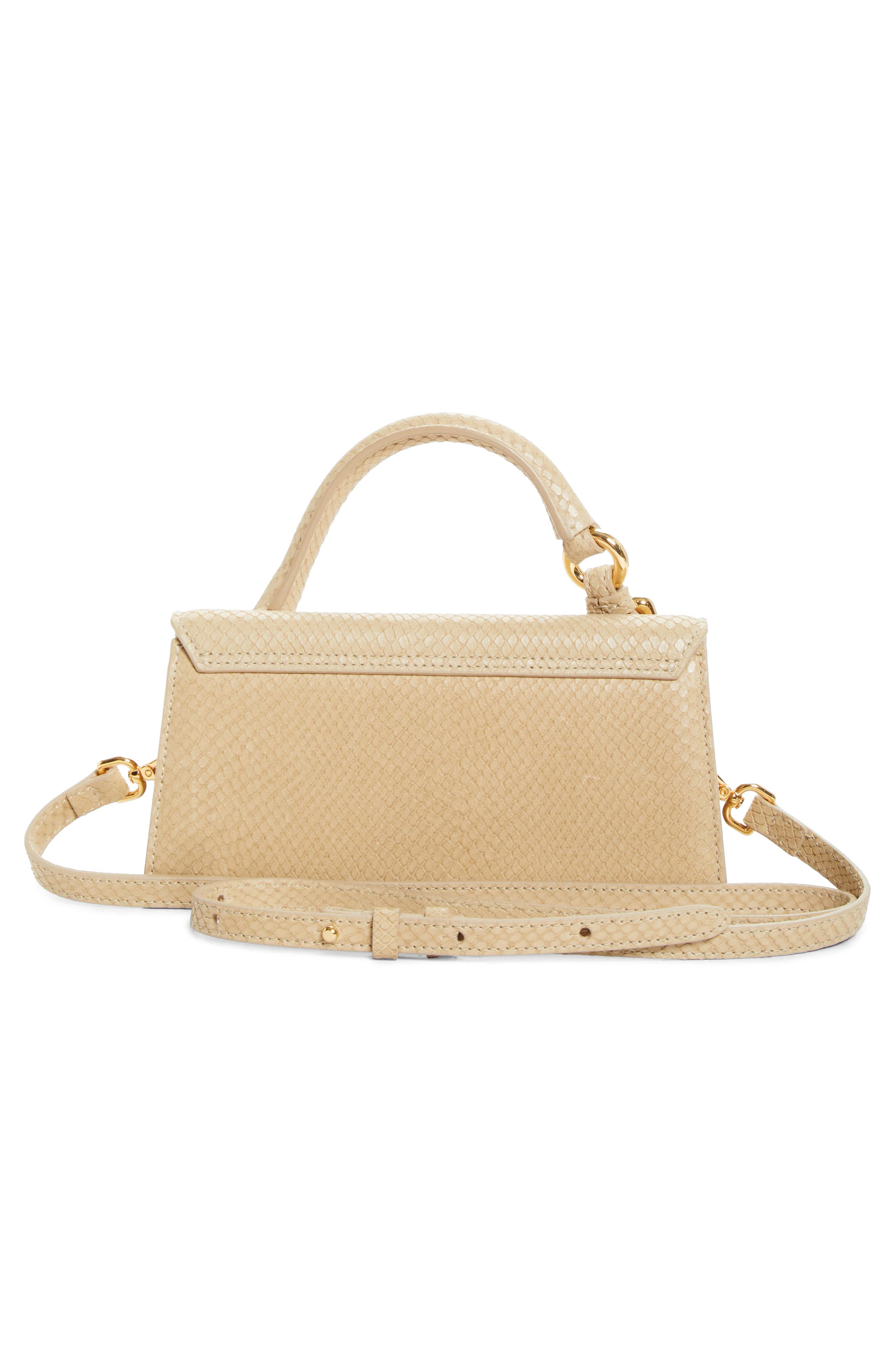 Jacquemus The Long Chiquito Embossed Leather Top Handle Bag, Alternate, color, Light Beige 130