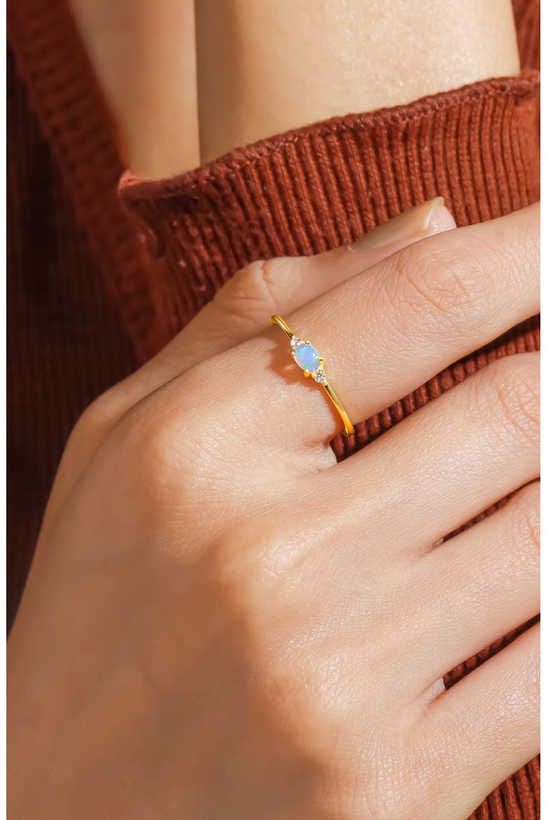 Opal & White Topaz Ring, Alternate, color, BLUE OPAL