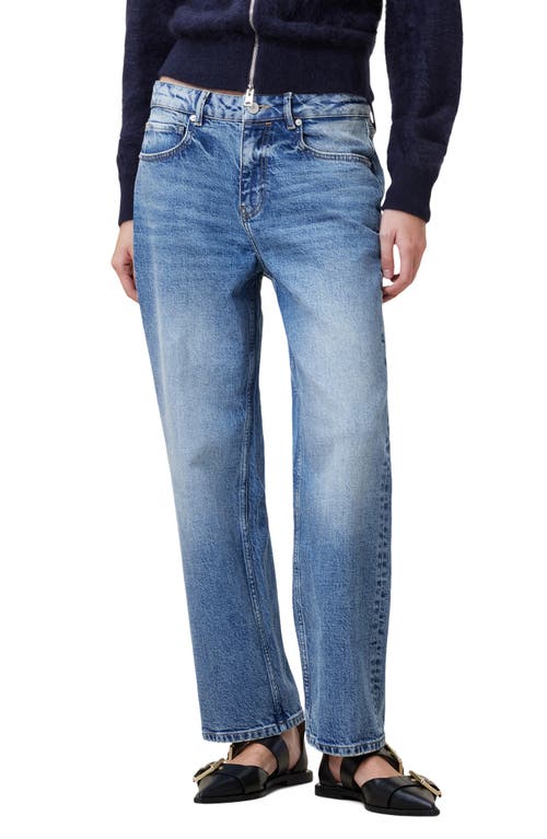 Allsaints Ida High Rise Straight Jeans In Mid Indigo In Mid Indigo