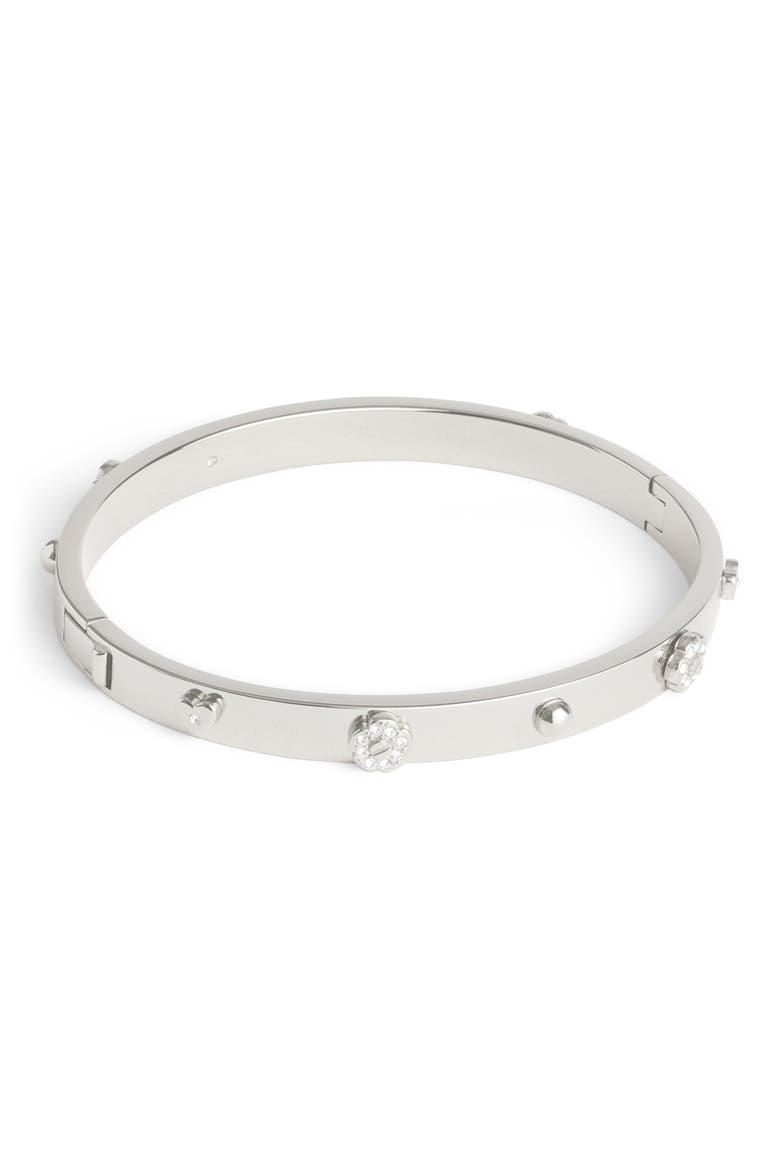 Mixed Stud Bangle, Main, color, RHODIUM