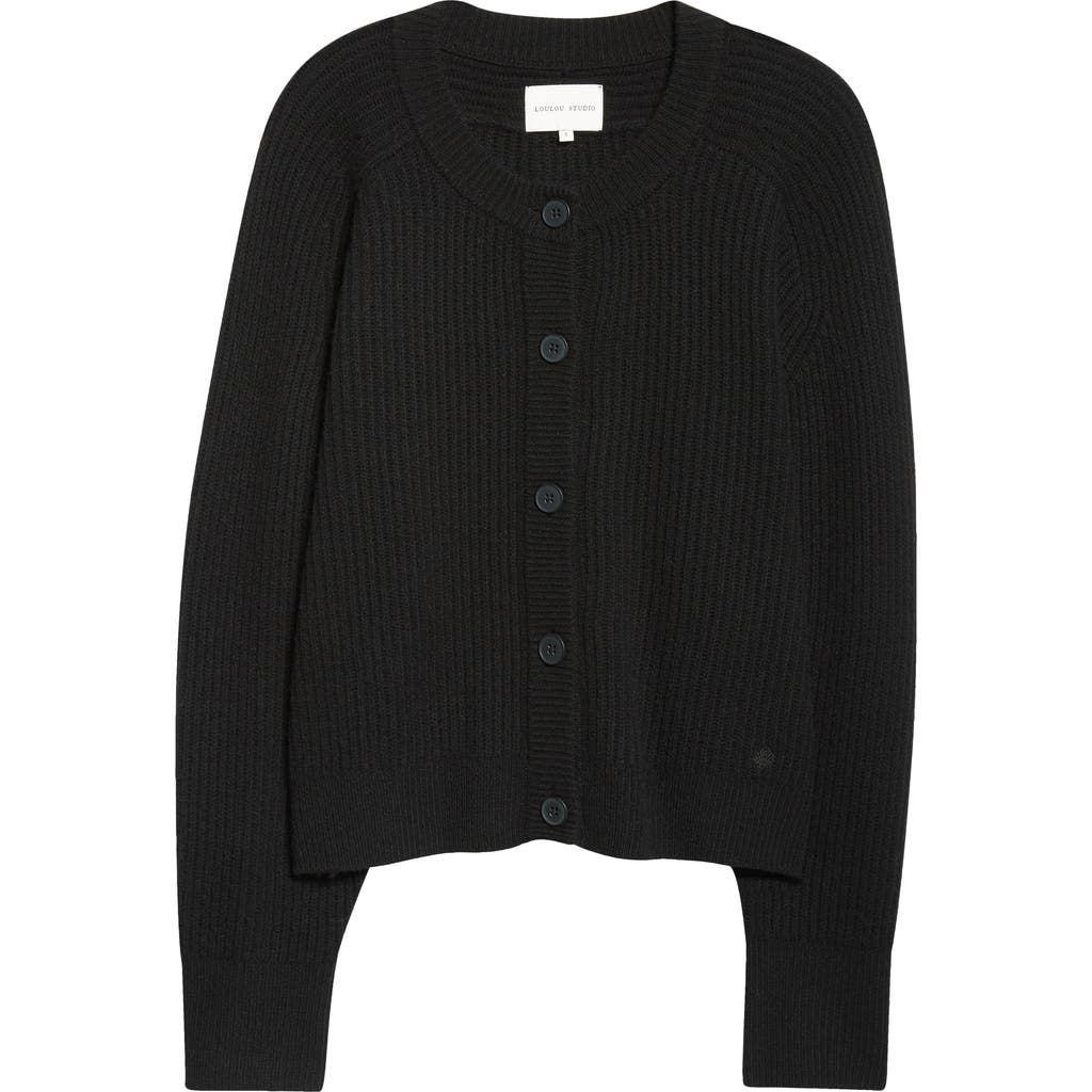Shop Loulou Studio Loulou De Saison Bastia Oversize Rib Cashmere Cardigan In Black