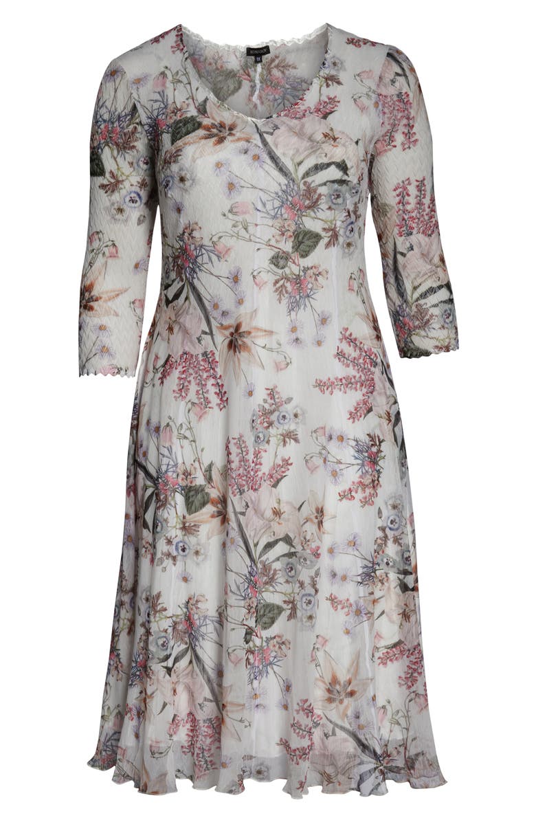 Komarov V-Neck Floral Print Chiffon Cocktail Dress, Alternate, color, 