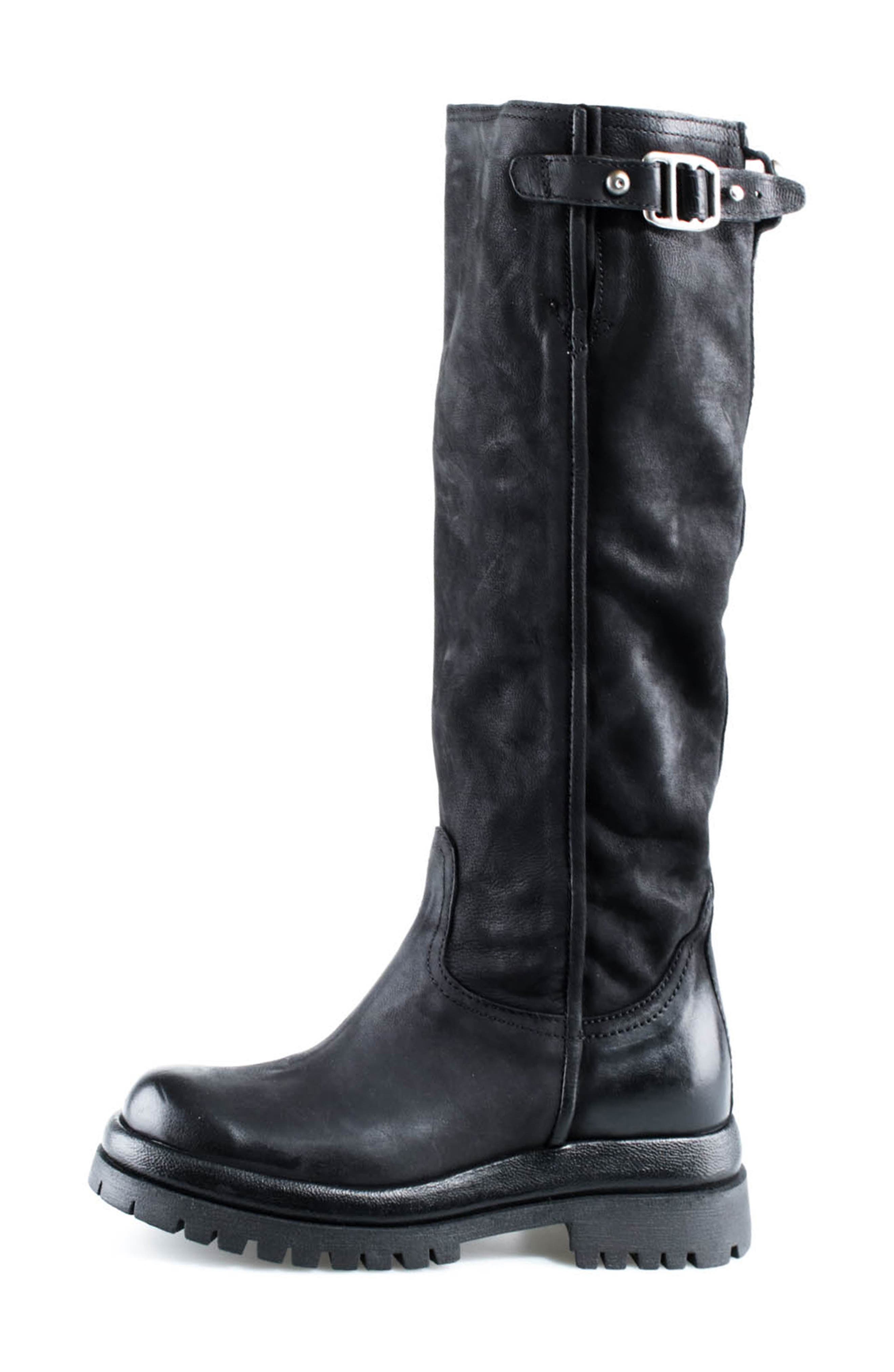 Dirck Leather Knee High Boot, Alternate, color, BLACK