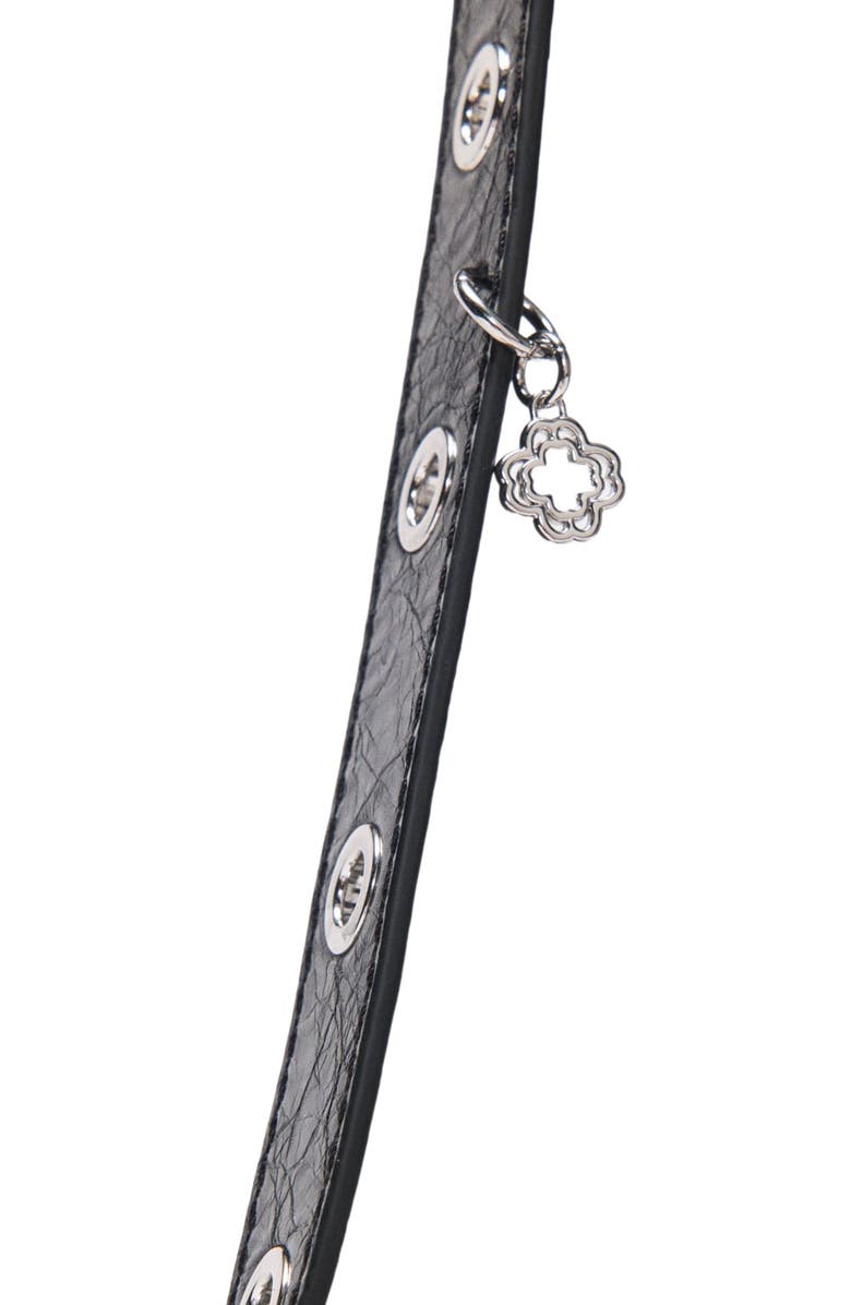 maje Miss M mini cracked leather bag, Alternate, color, Black