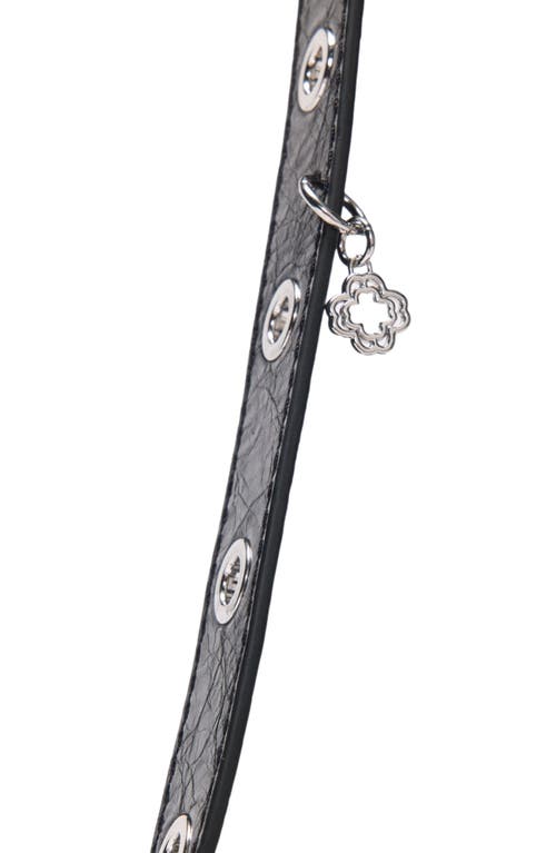 Maje Miss M Mini Cracked Leather Bag In Black