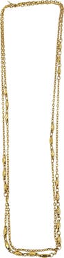 MADISON BEVERLY HILLS Vintage 1980s Gold Tone Oval Bead Station Necklace
