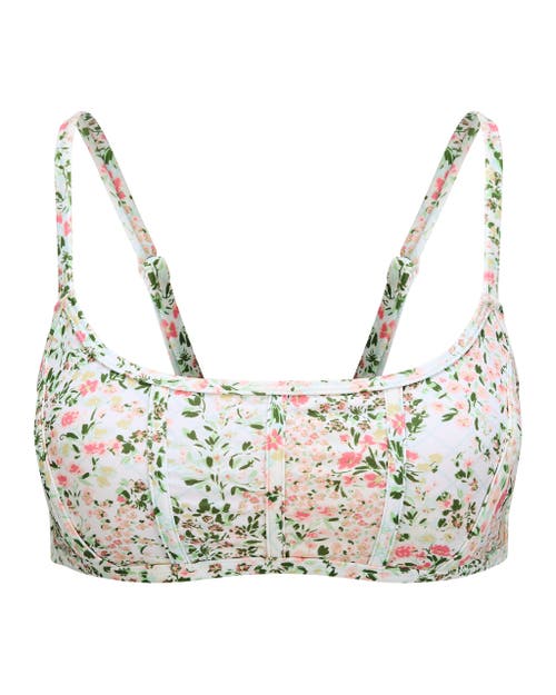 Adore Me Valcea Swimwear Bikini Top In Floral White