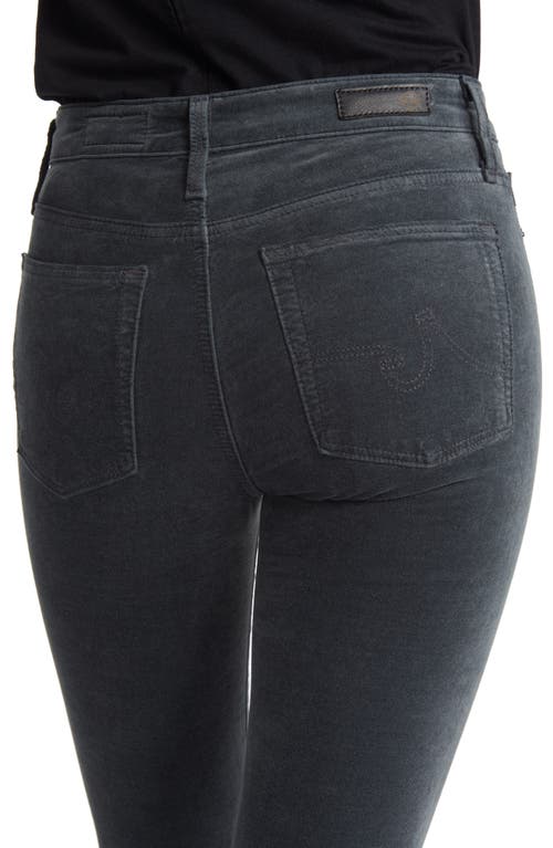 Ag The Farrah High Waist Velvet Jeans In Gunpowder