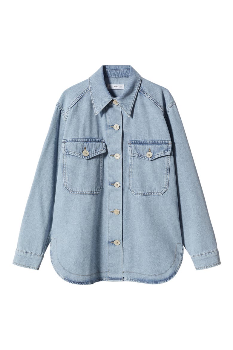 Oversize Denim Overshirt, Alternate, color, OPEN BLUE