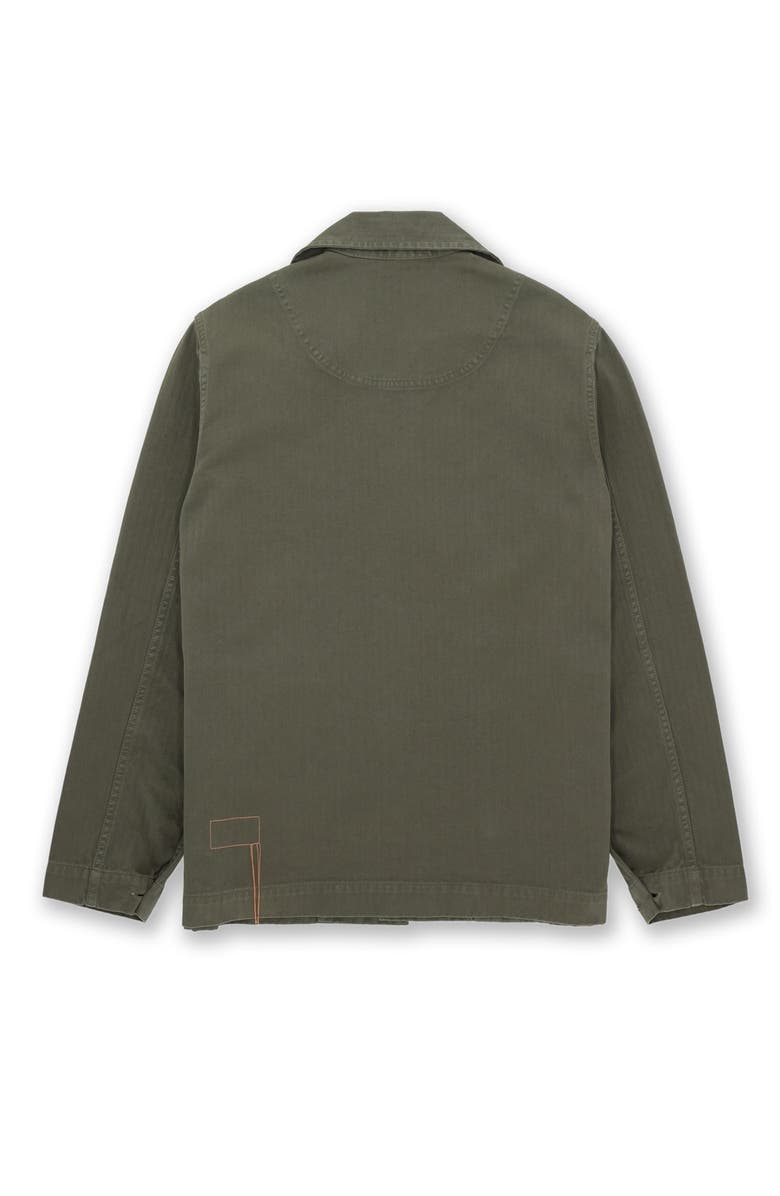 Fortela Solomon Herringbone Cotton Overshirt, Alternate, color, Green