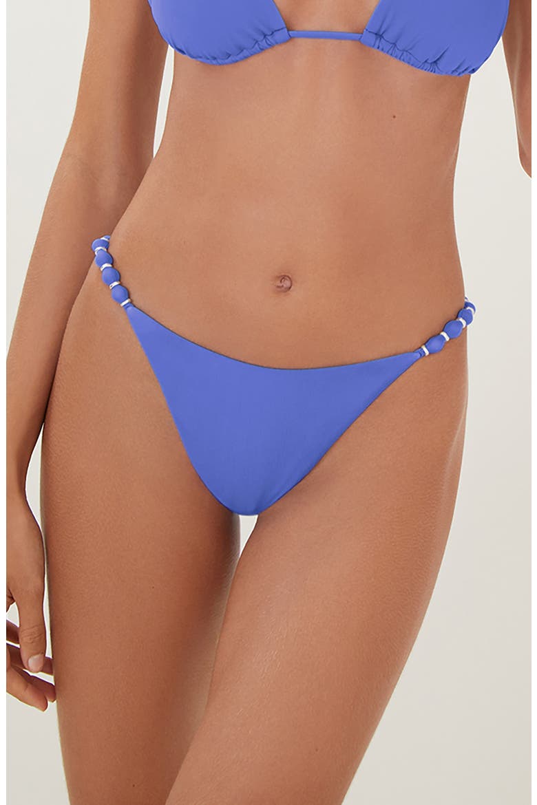 Beaded & Knot Detail Bikini Bottoms, Main, color, BLUE