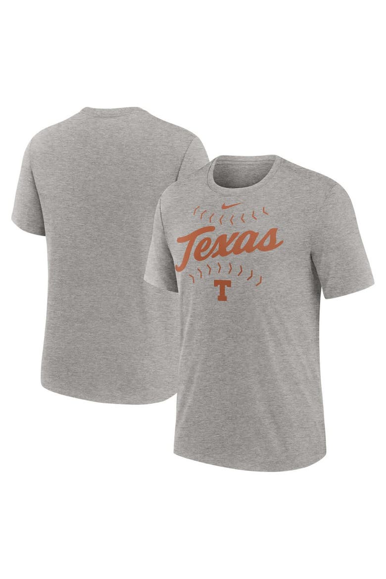 Men's Nike Heather Gray Texas Longhorns Campus Local Tri-Blend T-Shirt, Alternate, color, Heather Gray