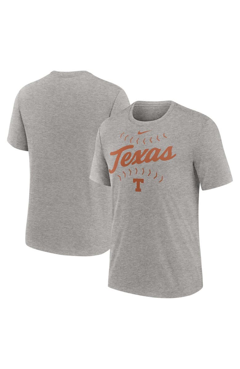 Nike Men's Nike Heather Gray Texas Longhorns Campus Local Tri-Blend T-Shirt, Alternate, color, Heather Gray