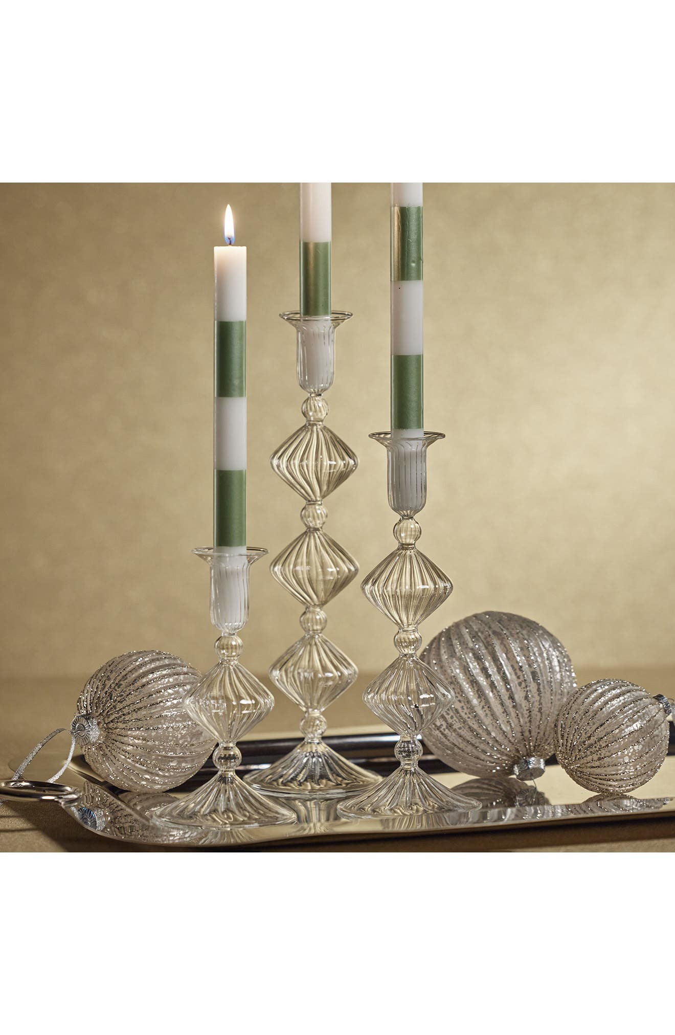 Zyrandol Set of 2 Glass Taper Candleholders