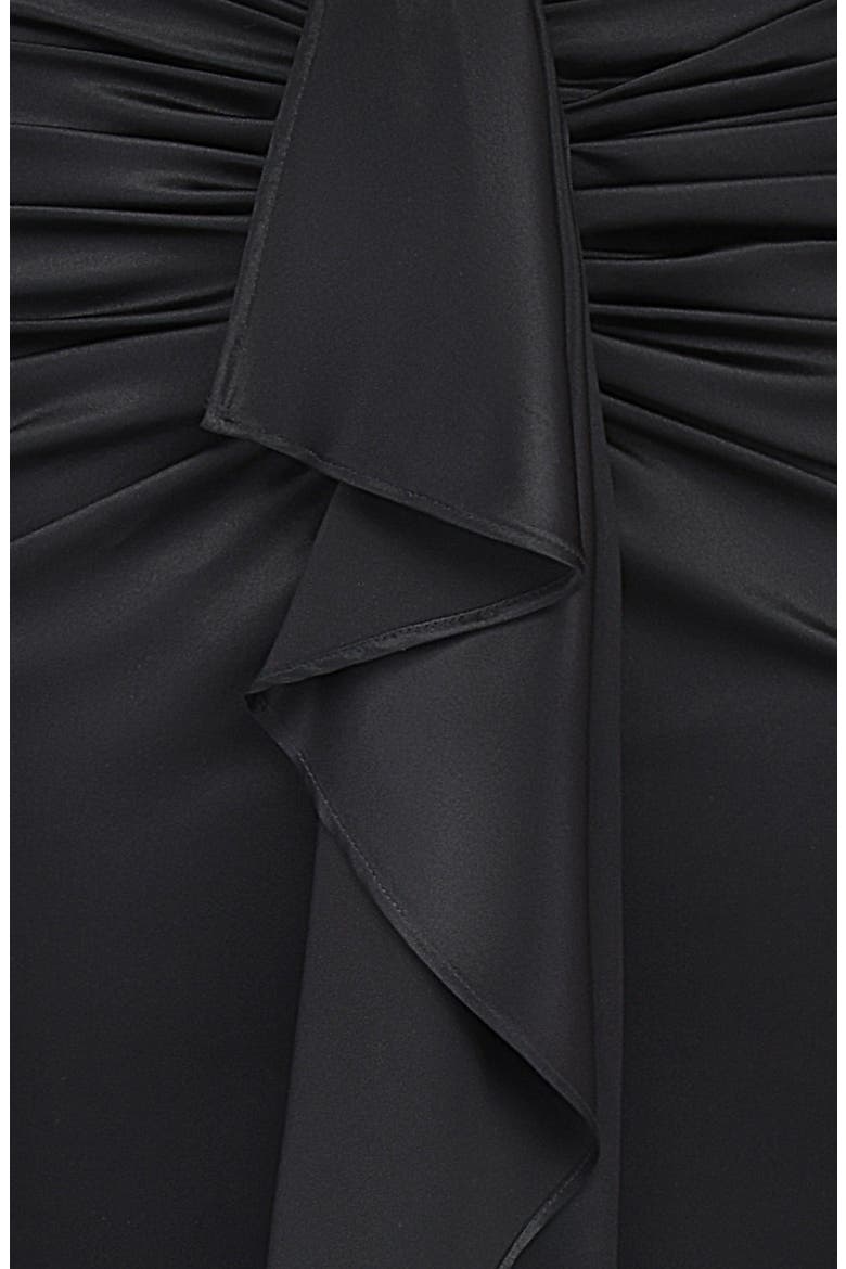 Arla Draped Stretch Silk Maxi Skirt, Alternate, color, BLACK