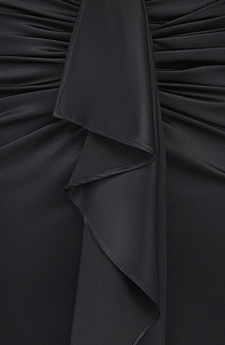 HOUSE OF CB Arla Draped Stretch Silk Maxi Skirt, Alternate, color, Black