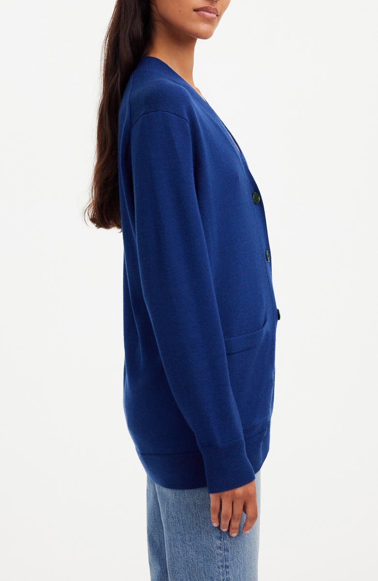 Madewell Merino Wool Boyfriend Cardigan, Alternate, color, Bright Cobalt