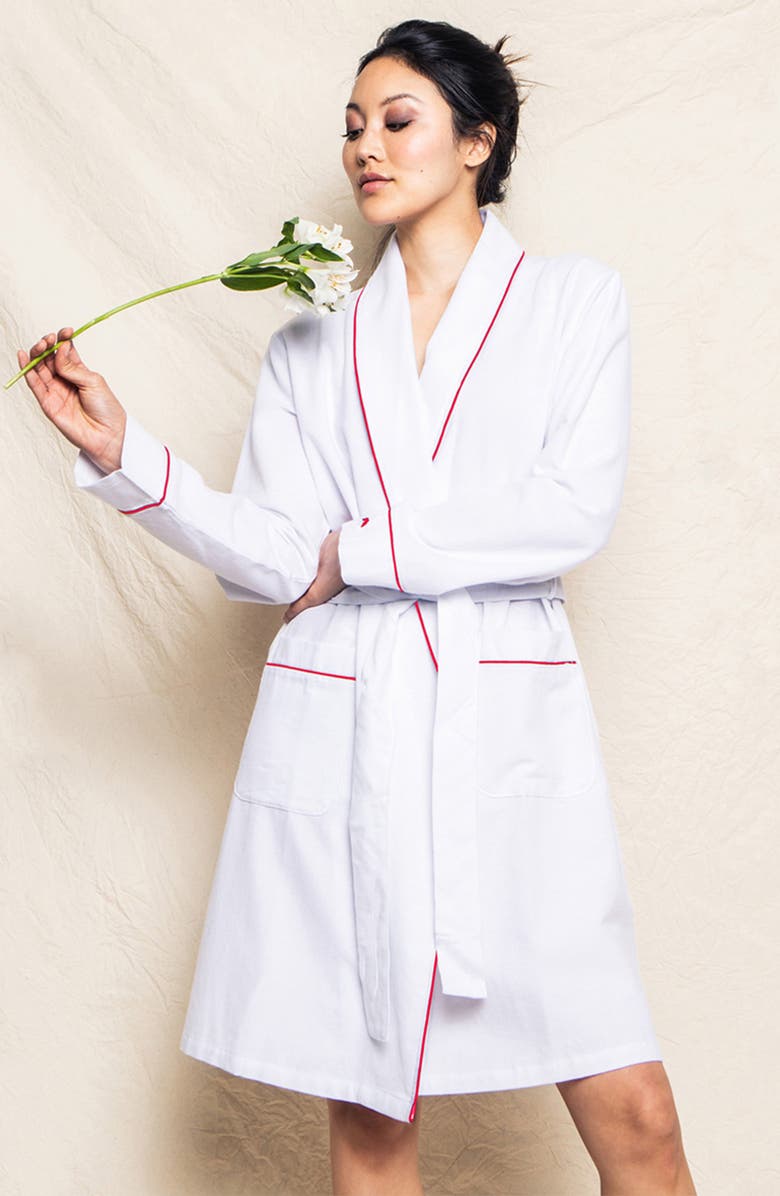 Petite Plume Cotton Flannel Robe, Alternate, color, 