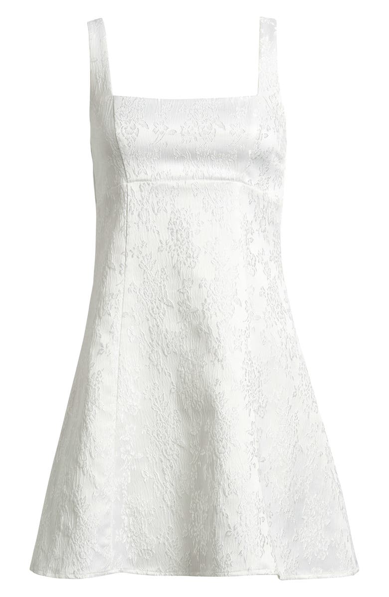 CITY STUDIO Jacquard Back Tie Minidress, Alternate, color, Ivory