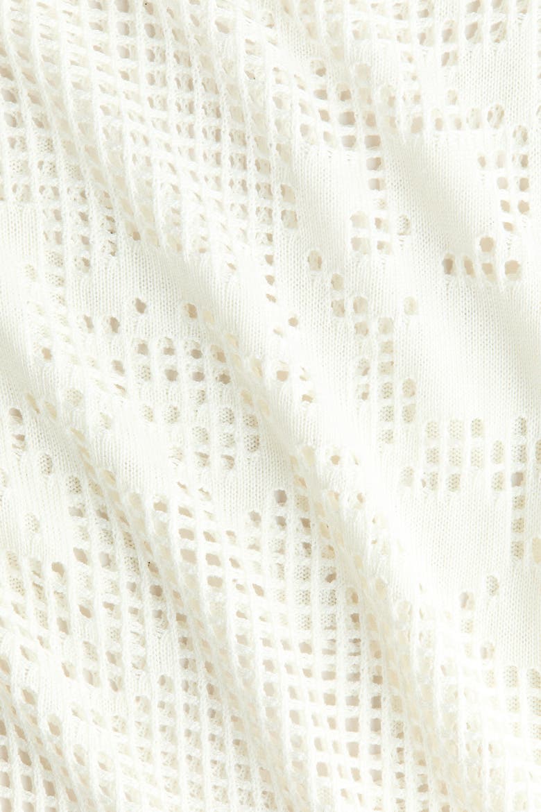 Motif-detail Crochet-look Dress, Alternate, color, Cream