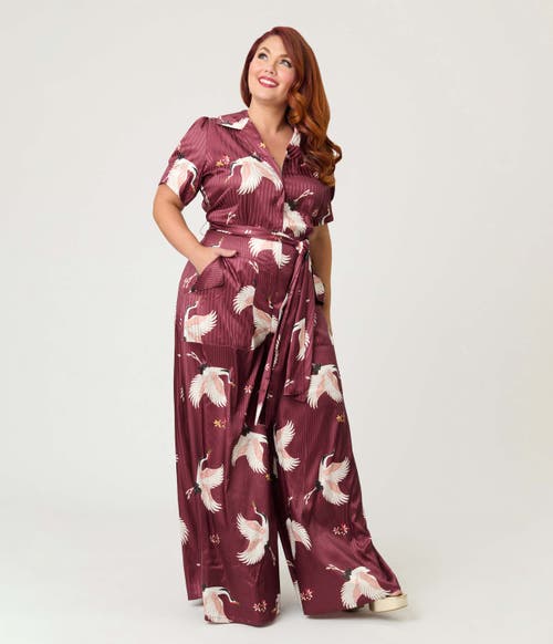 Unique Vintage Plus Size 1940s Flare Leg Jumpsuit In Blue