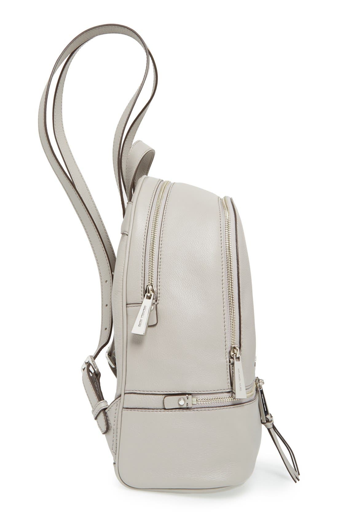 MICHAEL Michael Kors 'Small Rhea Zip' Leather Backpack, Alternate, color, 