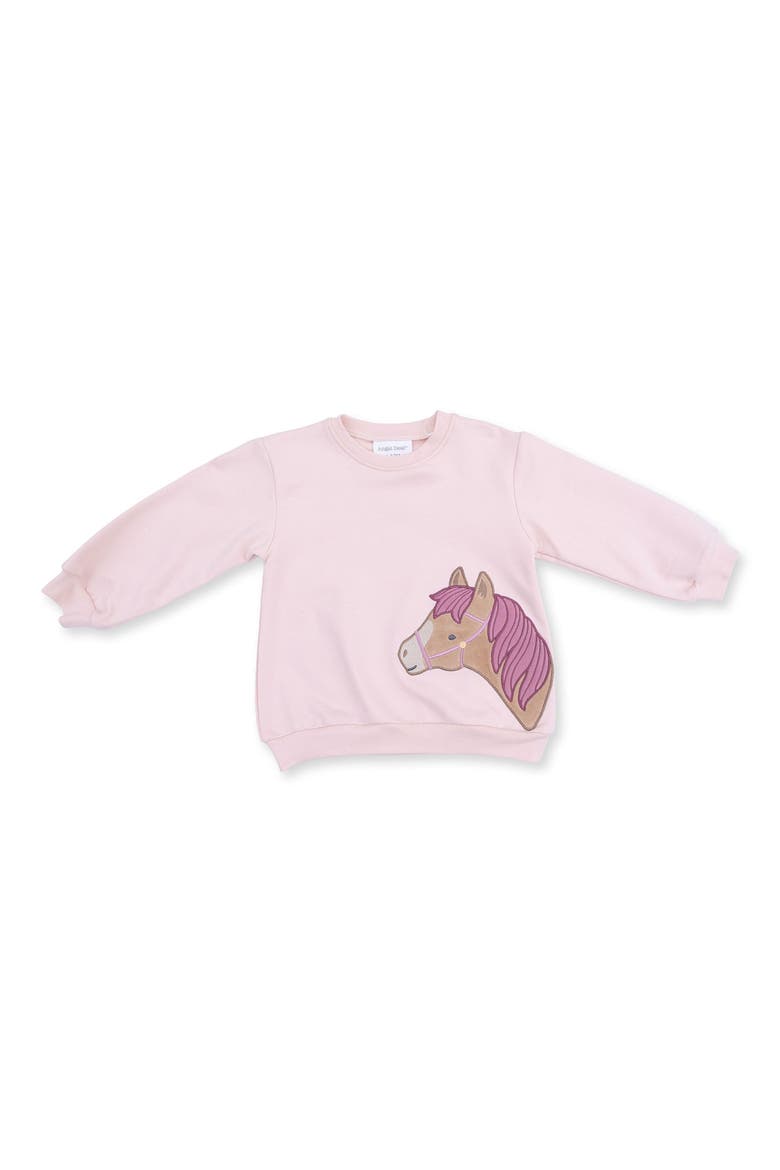 Kids' Horse Graphic Oversized Sweatshirt, Main, color, PINK
