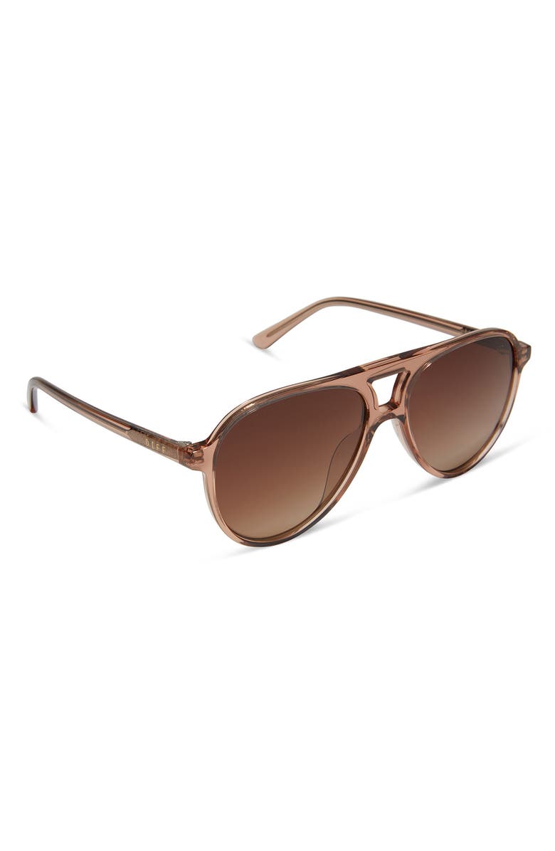 DIFF Tosca II 56mm Polarized Aviator Sunglasses, Alternate, color, Brown Gradient