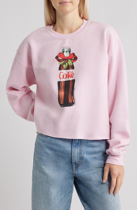 Diet Coke Bottle Bow Fleece Sweatshirt