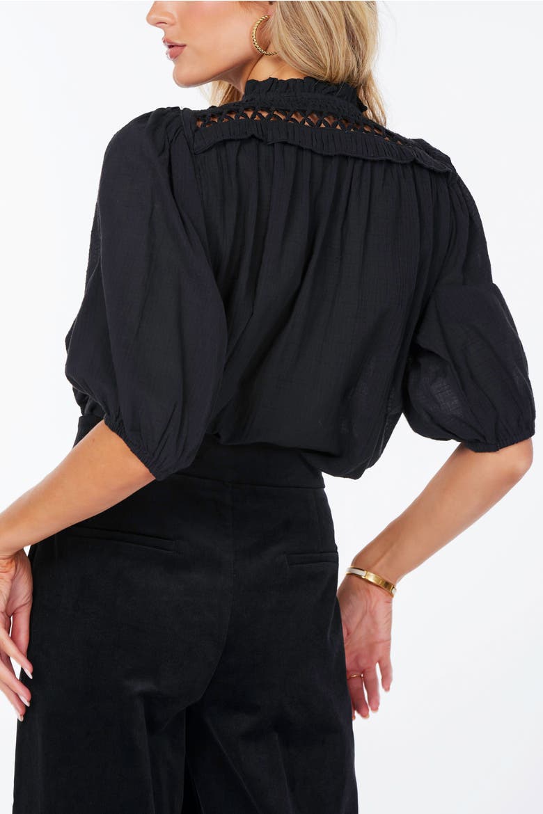 Chelsea Detail Blouse, Alternate, color, Soft Black