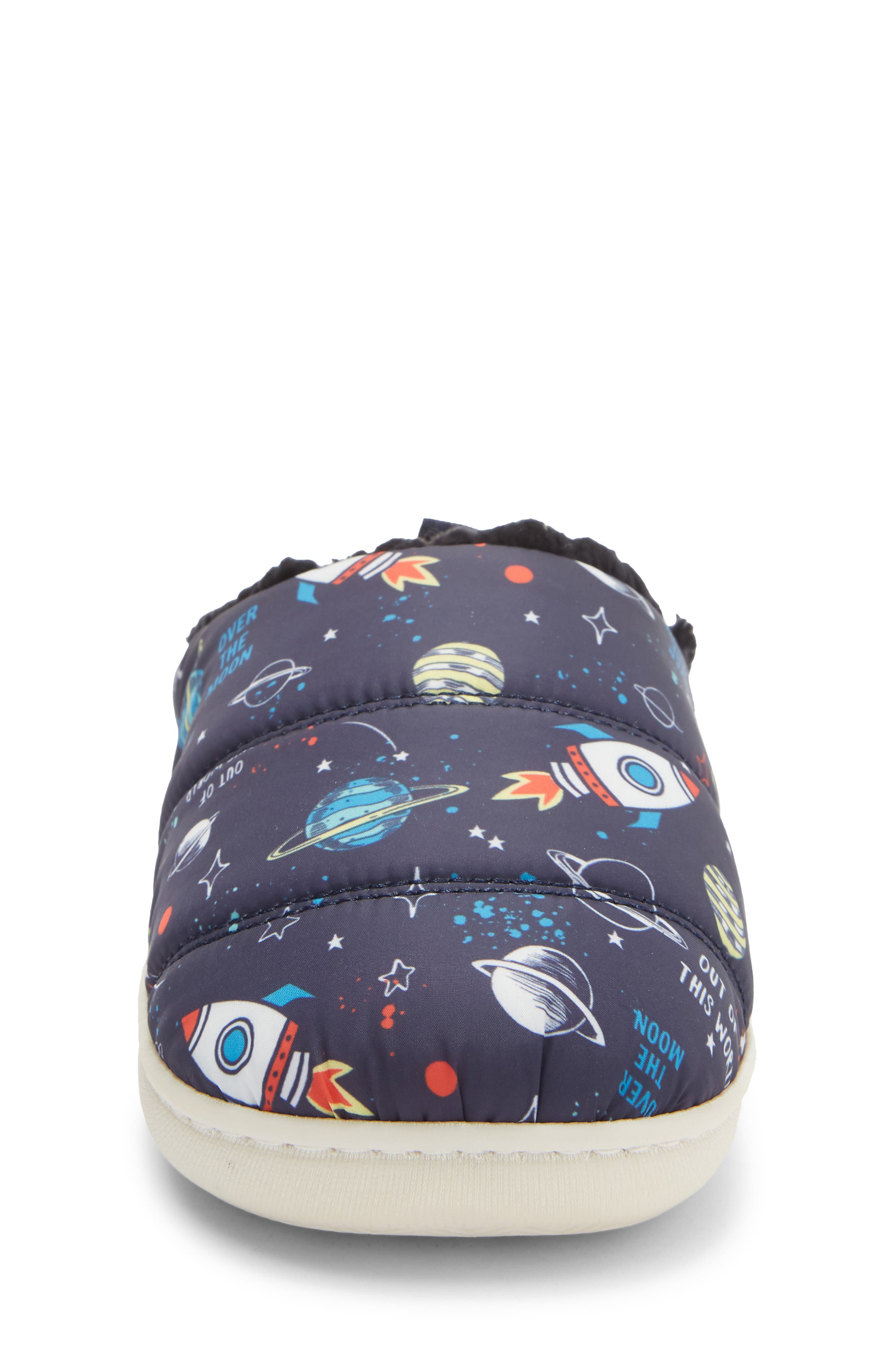 Kids' Fleece Lined Puff Slipper, Alternate, color, NAVY MULTI