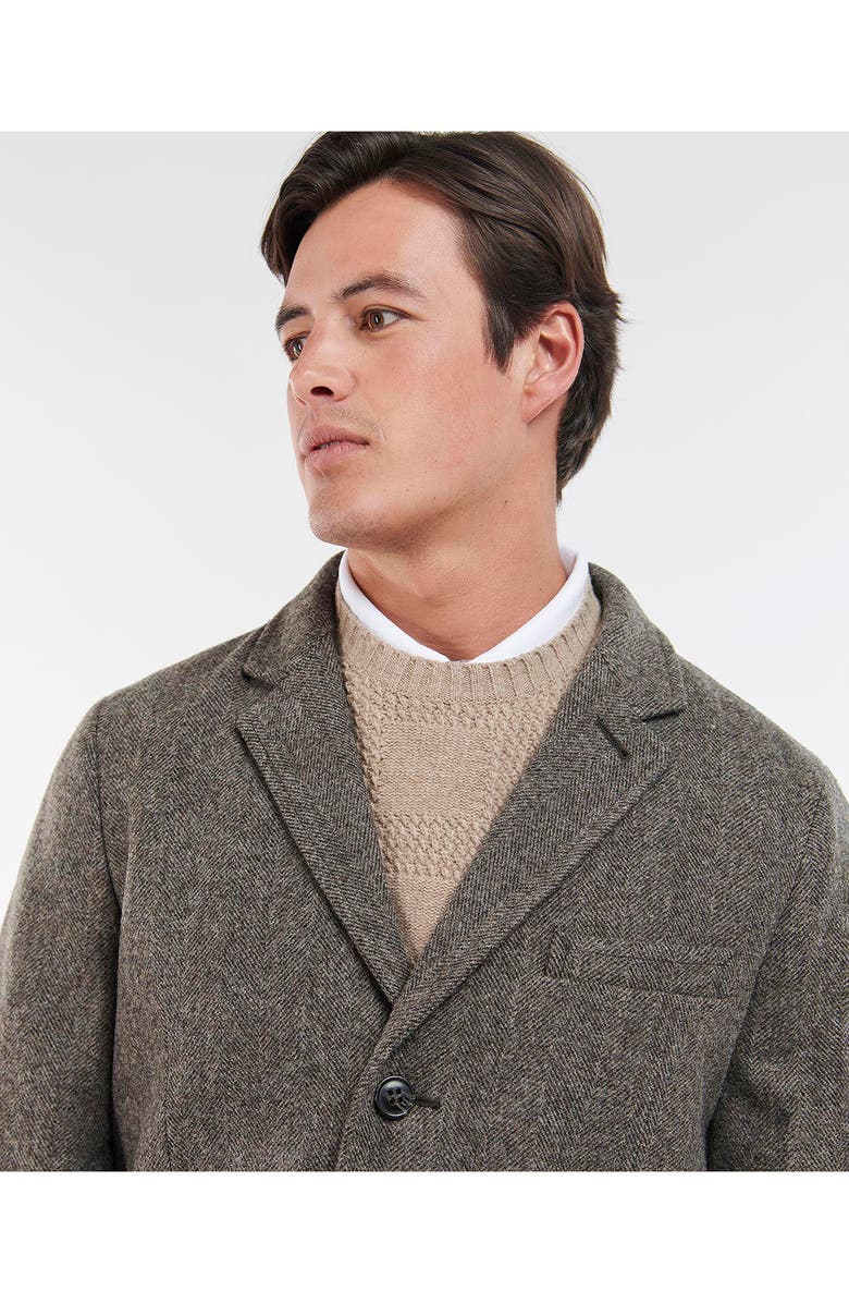 Barbour Hendon Crombie Herringbone Wool Overcoat, Alternate, color,