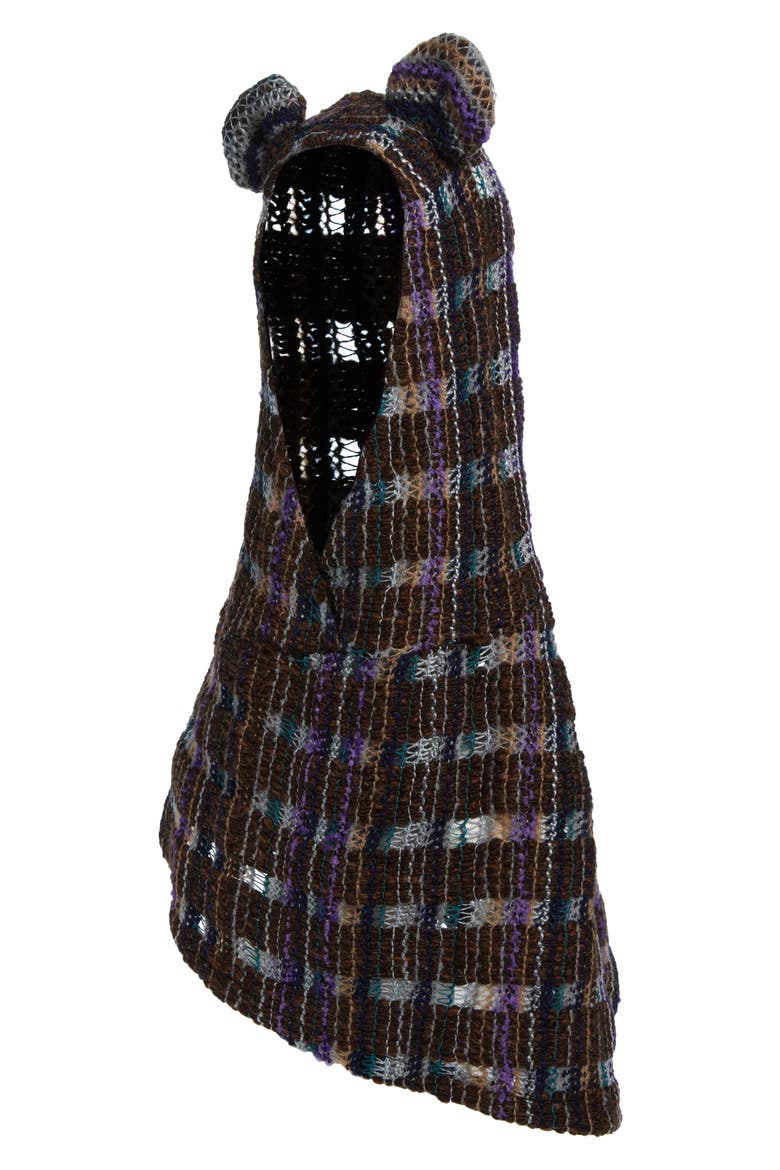 x Vitelli Bear Ear Knit Snood, Main, color, VITELLI BROWN PLAID