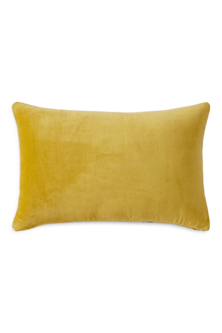 Velvet Watercolor Zebra Small Lumbar Pillow, Alternate, color, GOLD