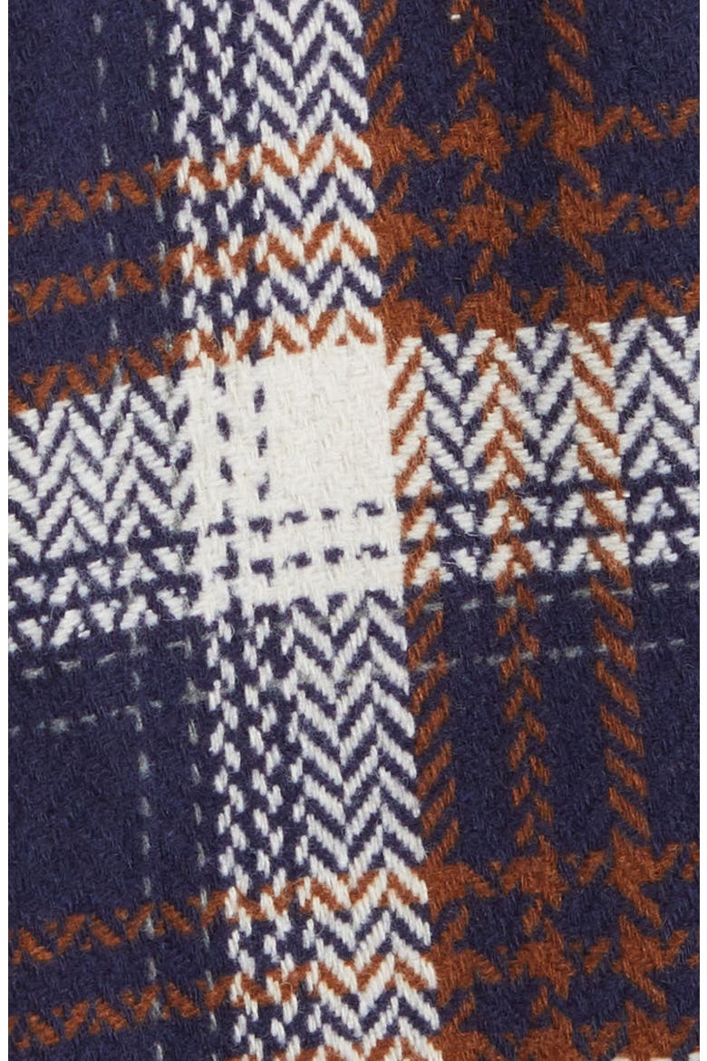 Berkshire Plaid Flannel Shirt Jacket, Alternate, color, NAVY UMBER CREAM