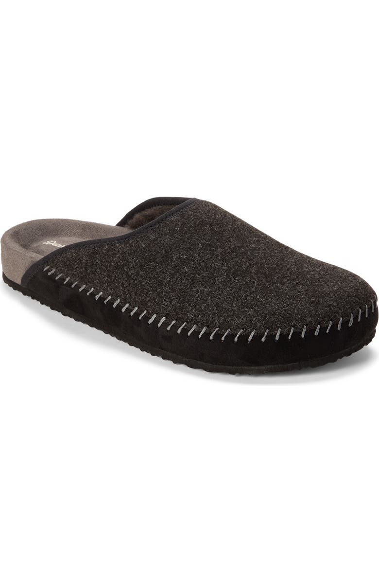 Dearfoams Peterson Scuff Slippers, Main, color, Black
