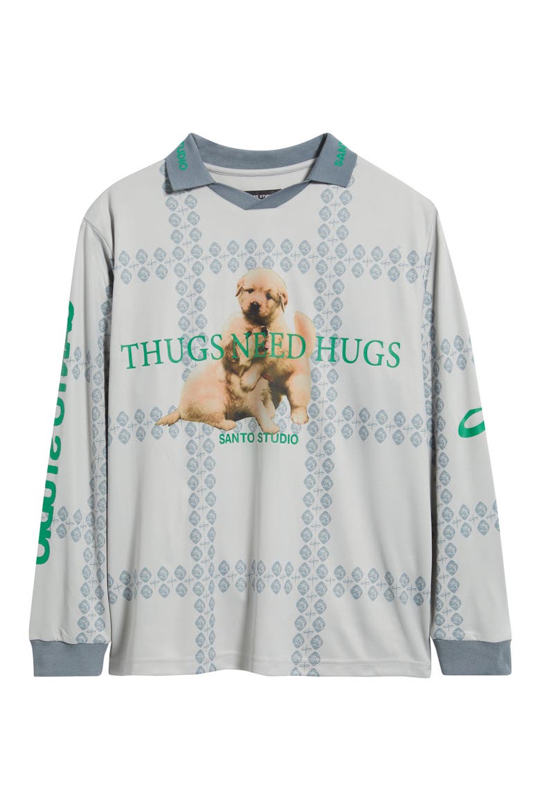 Thugs Need Hugs Graphic Club Jersey, Alternate, color, GREY