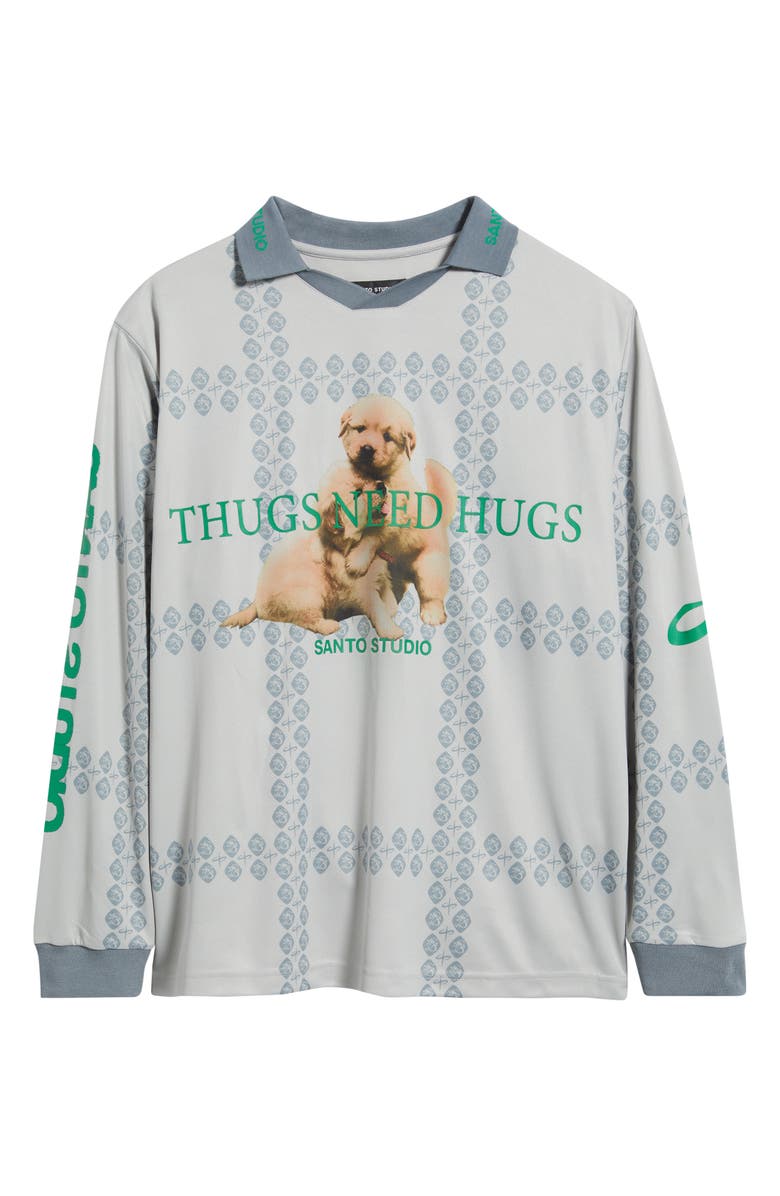 SANTO STUDIO Thugs Need Hugs Graphic Club Jersey, Alternate, color, Grey