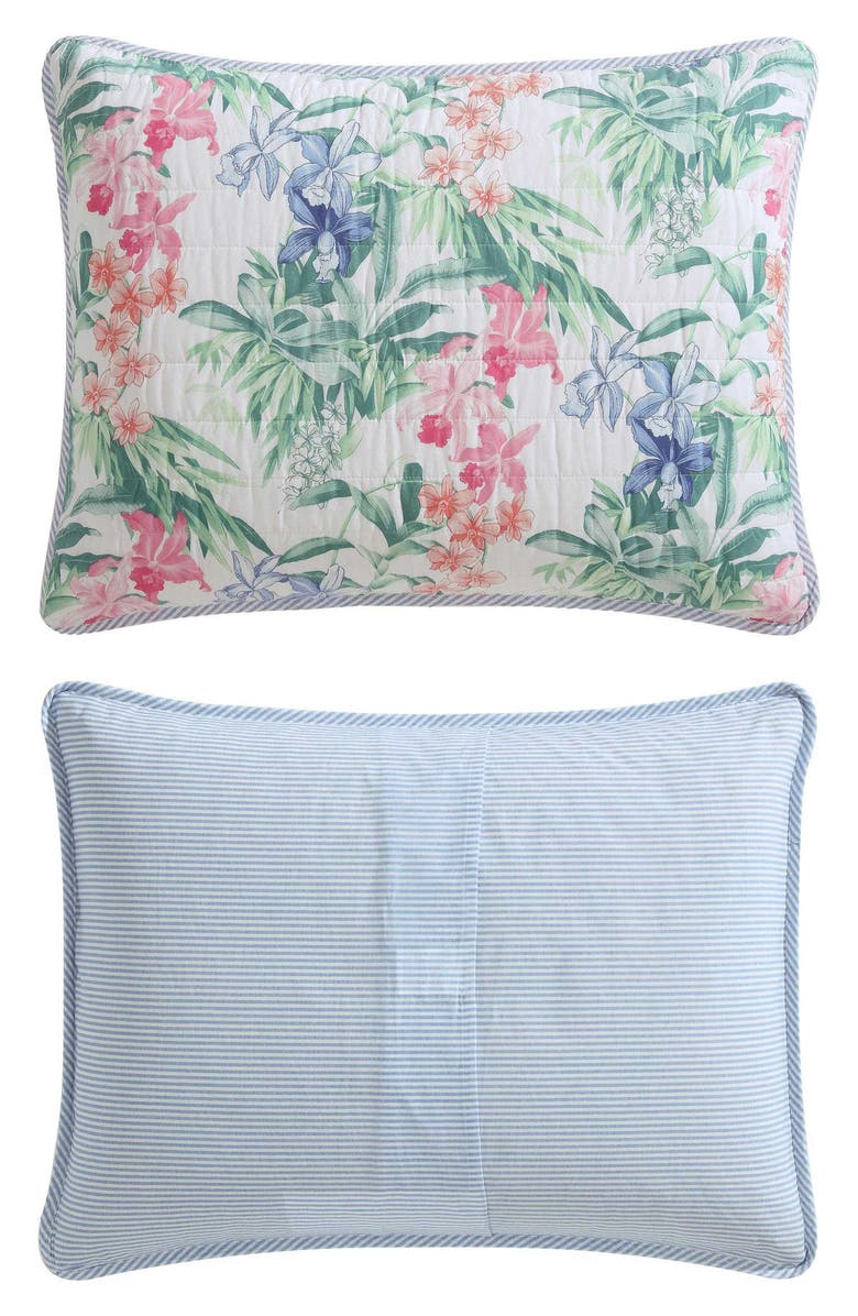 Tommy Bahama Island Orchid Reversible Quilt & Sham Set, Alternate, color, White Multi