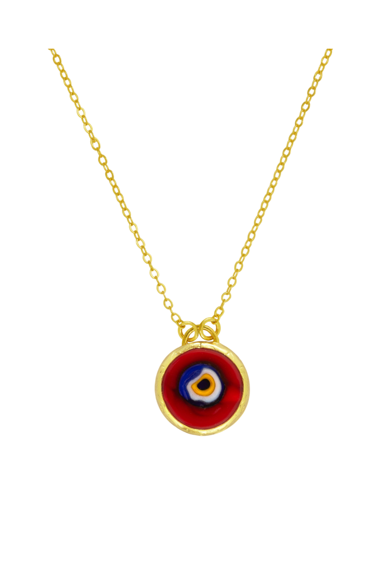 Azra Evil Eye Pendant Necklace, Main, color, Gold