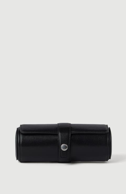 Brushed leather watch box