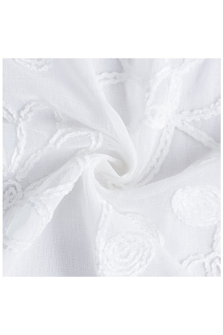 Rita Floral Set of 2 Sheer Panel Curtains, Alternate, color, WHITE