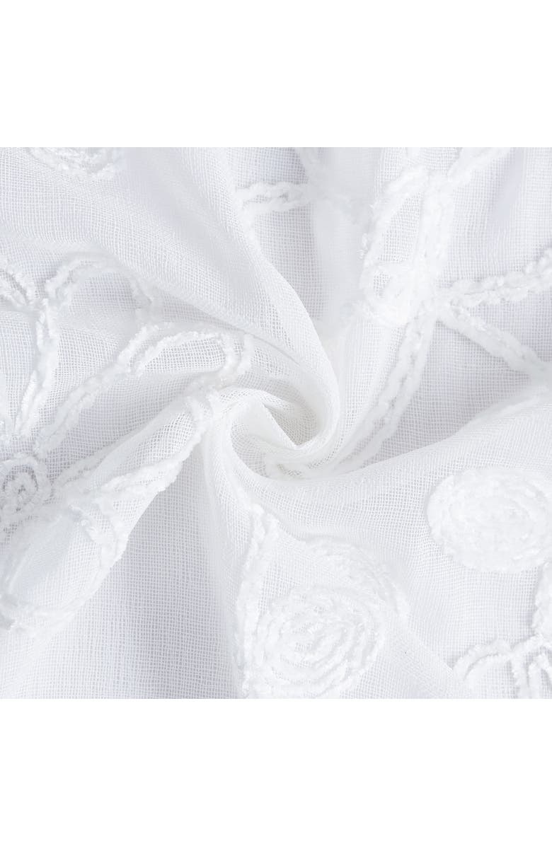 DAINTY HOME Rita Floral Set of 2 Sheer Panel Curtains, Alternate, color, White