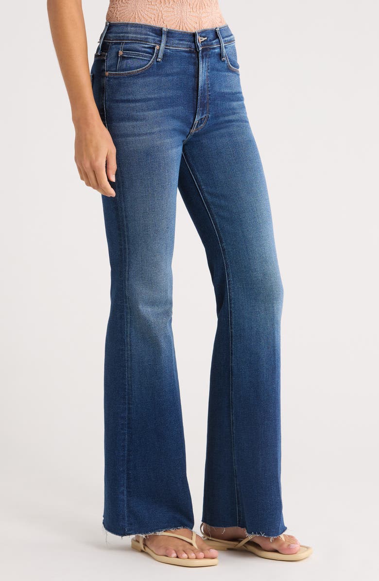 MOTHER The Lil Doozy Fray Hem Flare Jeans, Alternate, color, Scorchin Hot