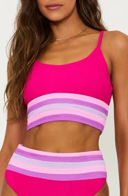 Beach Riot Mae Rib Colorblock Bikini Top
